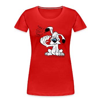 Asterix & Obelix Dogmatix Gesturing Toc - Women's Premium Organic T-Shirt - red - Front - Mia (176cm)