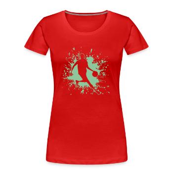 Basketball, Baller, Player, Streetball - Frauen Premium Bio T-Shirt - Rot - Vorne - Mia (176cm)