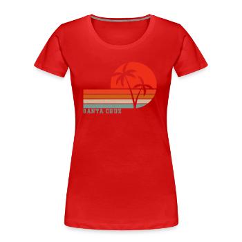 Santa Cruz California Vintage Sonnenuntergang - Frauen Premium Bio T-Shirt - Rot - Vorne - Mia (176cm)