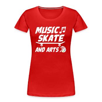 Musique Skate Et Arts - T-shirt bio Premium Femme - rouge - Devant - Mia (176cm)