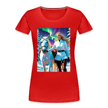 personalized design mother's gift - Women's Premium Organic T-Shirt - red - Front - Mia (176cm)