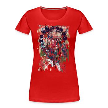 Portrait einer Frau - Frauen Premium Bio T-Shirt - Rot - Vorne - Mia (176cm)