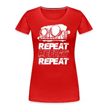 Roller Coaster Repeat Repeat Repeat - Frauen Premium Bio T-Shirt - Rot - Vorne - Mia (176cm)
