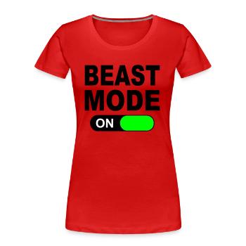 BEAST MODE ON - Women's Premium Organic T-Shirt - red - Front - Mia (176cm)