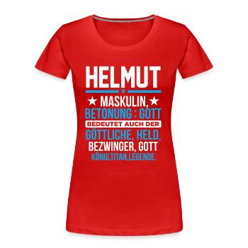 HELMUT - Titan - Frauen Premium Bio T-Shirt - Rot - Vorne - Mia (176cm)