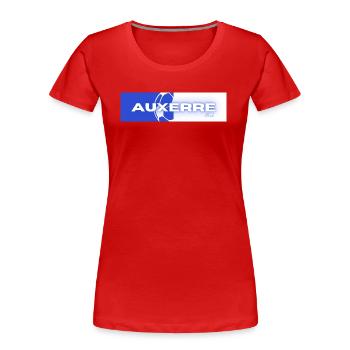 Auxerre foot 2022 Montée Ligue 1 - T-shirt bio Premium Femme - rouge - Devant - Mia (176cm)