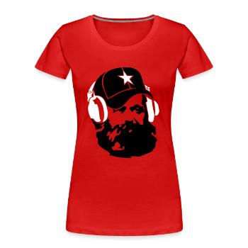 marx_star_ot - Frauen Premium Bio T-Shirt - Rot - Vorne - Mia (176cm)