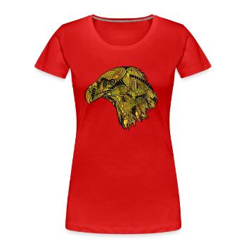 gelb Adler - Frauen Premium Bio T-Shirt - Rot - Vorne - Mia (176cm)