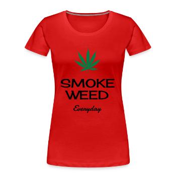 Cannabis / Drogen / Haschisch / Alkohol / Weed - Frauen Premium Bio T-Shirt - Rot - Vorne - Mia (176cm)