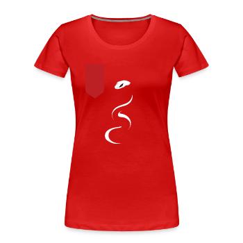 Red Banner and White Serpent - Women's Premium Organic T-Shirt - red - Front - Mia (176cm)
