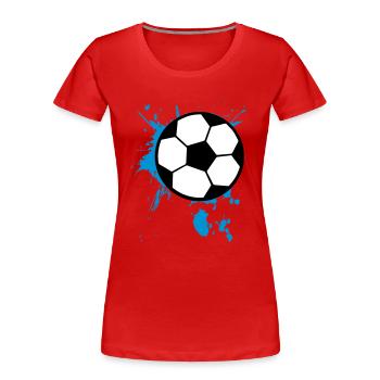 Fußball Splash 3c - Frauen Premium Bio T-Shirt - Rot - Vorne - Mia (176cm)