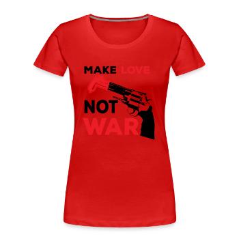Liebe Love Pistole Kondom Sex Statement Geschenk - Frauen Premium Bio T-Shirt - Rot - Vorne - Mia (176cm)