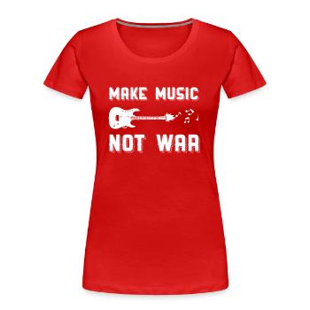 Music Guitar Sheet Music War Peace Statement Gesche - Women's Premium Organic T-Shirt - red - Front - Mia (176cm)