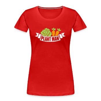 Plant Man Shirt - Women's Premium Organic T-Shirt - red - Front - Mia (176cm)