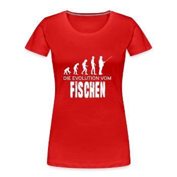 Angeln Fischen Fischer Boot Hobby neu Fischerrute - Frauen Premium Bio T-Shirt - Rot - Vorne - Mia (176cm)