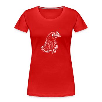 Vorwerkhuhn Hühner Kopf Geschenk Hühnchen - Frauen Premium Bio T-Shirt - Rot - Vorne - Mia (176cm)