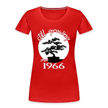 1966 geburtstag bonsai-baum "still growing" nebari - Frauen Premium Bio T-Shirt - Rot - Vorne - Mia (176cm)