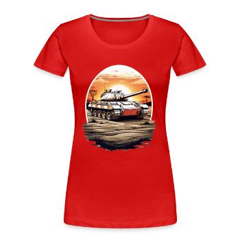 Panzer - Frauen Premium Bio T-Shirt - Rot - Vorne - Mia (176cm)