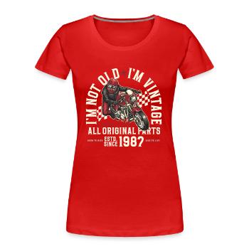 1987 Vintage Vintage Motorcycle Birthday Gift - Women's Premium Organic T-Shirt - red - Front - Mia (176cm)