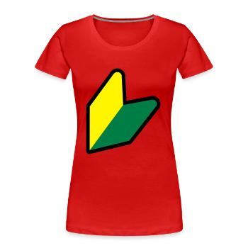 Soshinoya JDM - T-shirt bio Premium Femme - rouge - Devant - Mia (176cm)