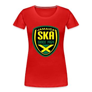 Ska Wappen_2 - Women's Premium Organic T-Shirt - red - Front - Mia (176cm)