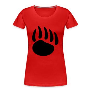 baerentatze - Frauen Premium Bio T-Shirt - Rot - Vorne - Mia (176cm)