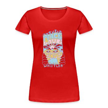 Paix poudre d'amour - T-shirt bio Premium Femme - rouge - Devant - Mia (176cm)