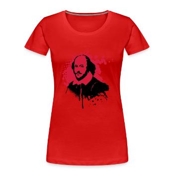 shakespeare-splat2 - Frauen Premium Bio T-Shirt - Rot - Vorne - Mia (176cm)