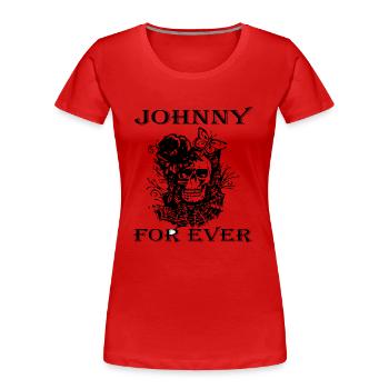 Johnny for ever - T-shirt bio Premium Femme - rouge - Devant - Mia (176cm)