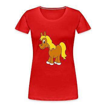 Pferd - Frauen Premium Bio T-Shirt - Rot - Vorne - Mia (176cm)