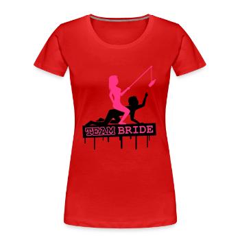 Team Bride - T-shirt bio Premium Femme - rouge - Devant - Mia (176cm)