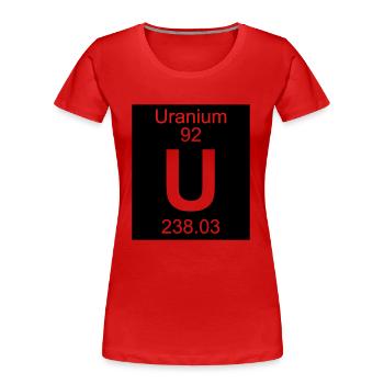 Uranium (U) (element 92) - Women's Premium Organic T-Shirt - red - Front - Mia (176cm)