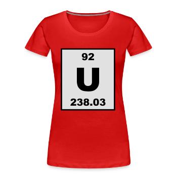 Uranium (U) (element 92) - Women's Premium Organic T-Shirt - red - Front - Mia (176cm)