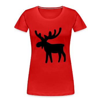 Moose - Women's Premium Organic T-Shirt - red - Front - Mia (176cm)