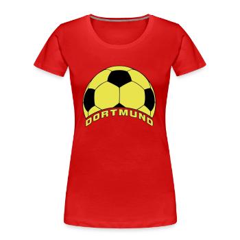 Fußball Dortmund Fan-Motiv - Frauen Premium Bio T-Shirt - Rot - Vorne - Mia (176cm)