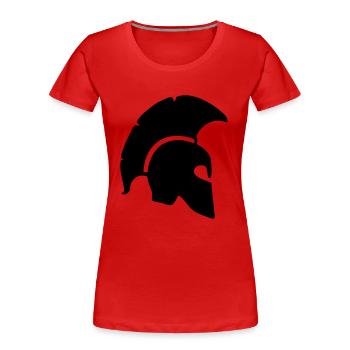 spart spartan helmet sparta warrior greek trojan r - Women's Premium Organic T-Shirt - red - Front - Mia (176cm)