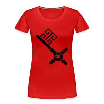 dessin vecteur clé de Brême vintage - T-shirt bio Premium Femme - rouge - Devant - Mia (176cm)