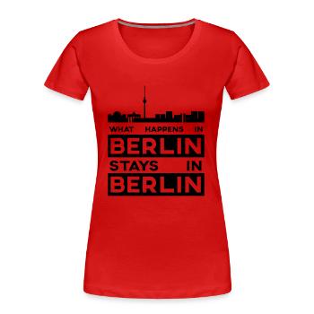 Berlin - Frauen Premium Bio T-Shirt - Rot - Vorne - Mia (176cm)