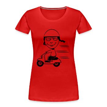 motorroller doof witzig - Frauen Premium Bio T-Shirt - Rot - Vorne - Mia (176cm)