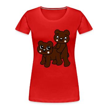teddies sexe poppen putain drôle couple câlins amo - T-shirt bio Premium Femme - rouge - Devant - Mia (176cm)