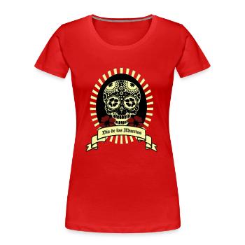Santa Muerte - Dia de los Muertos - Frauen Premium Bio T-Shirt - Rot - Vorne - Mia (176cm)