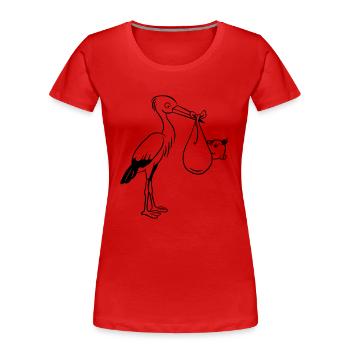storch baby geburt - Frauen Premium Bio T-Shirt - Rot - Vorne - Mia (176cm)