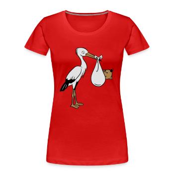 storch baby geburt - Frauen Premium Bio T-Shirt - Rot - Vorne - Mia (176cm)