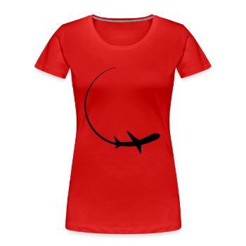 kurve logo kreis rund linienflugzeug flugzeug flie - Frauen Premium Bio T-Shirt - Rot - Vorne - Mia (176cm)