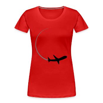 kurve logo kreis rund linienflugzeug flugzeug flie - Frauen Premium Bio T-Shirt - Rot - Vorne - Mia (176cm)