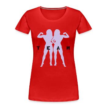 girl fitness team - Frauen Premium Bio T-Shirt - Rot - Vorne - Mia (176cm)