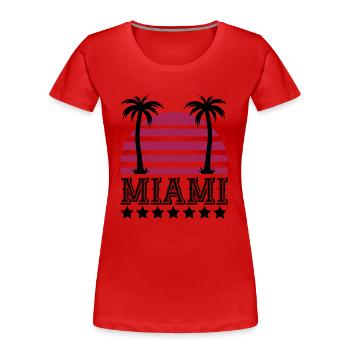 miami - Frauen Premium Bio T-Shirt - Rot - Vorne - Mia (176cm)