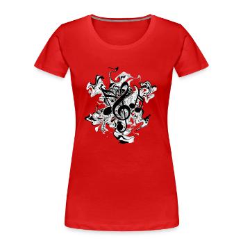 Noten - Frauen Premium Bio T-Shirt - Rot - Vorne - Mia (176cm)