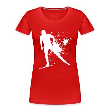 Patinage de fond Femmes Ski de fond Hommes Ski de fond Cl - T-shirt bio Premium Femme - rouge - Devant - Mia (176cm)