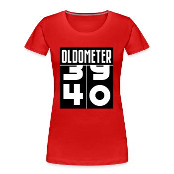Oldometer 40th Birthday - Women's Premium Organic T-Shirt - red - Front - Mia (176cm)